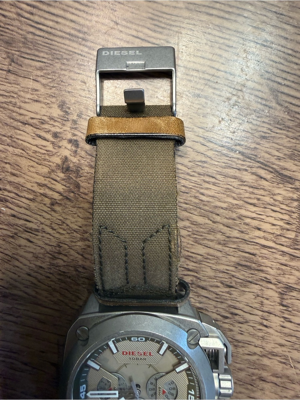 Diesel Army Green Khaki Dial Stainless Steel Chronograph Watch - Picture 7 of 11
